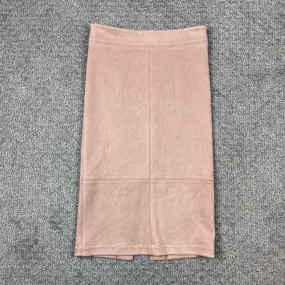 Anthropologie Dresses & Skirts - Anthropologie Akemi Kin Skirt Womens 2 Pink Faux Suede Pencil Knee Length